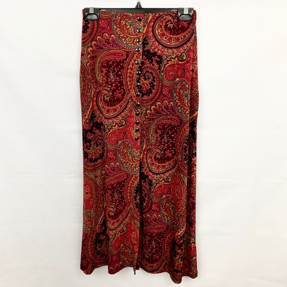 Susan Lawrence Dresses & Skirts - Susan Lawrence Red Full Length Paisley Maxi Skirt